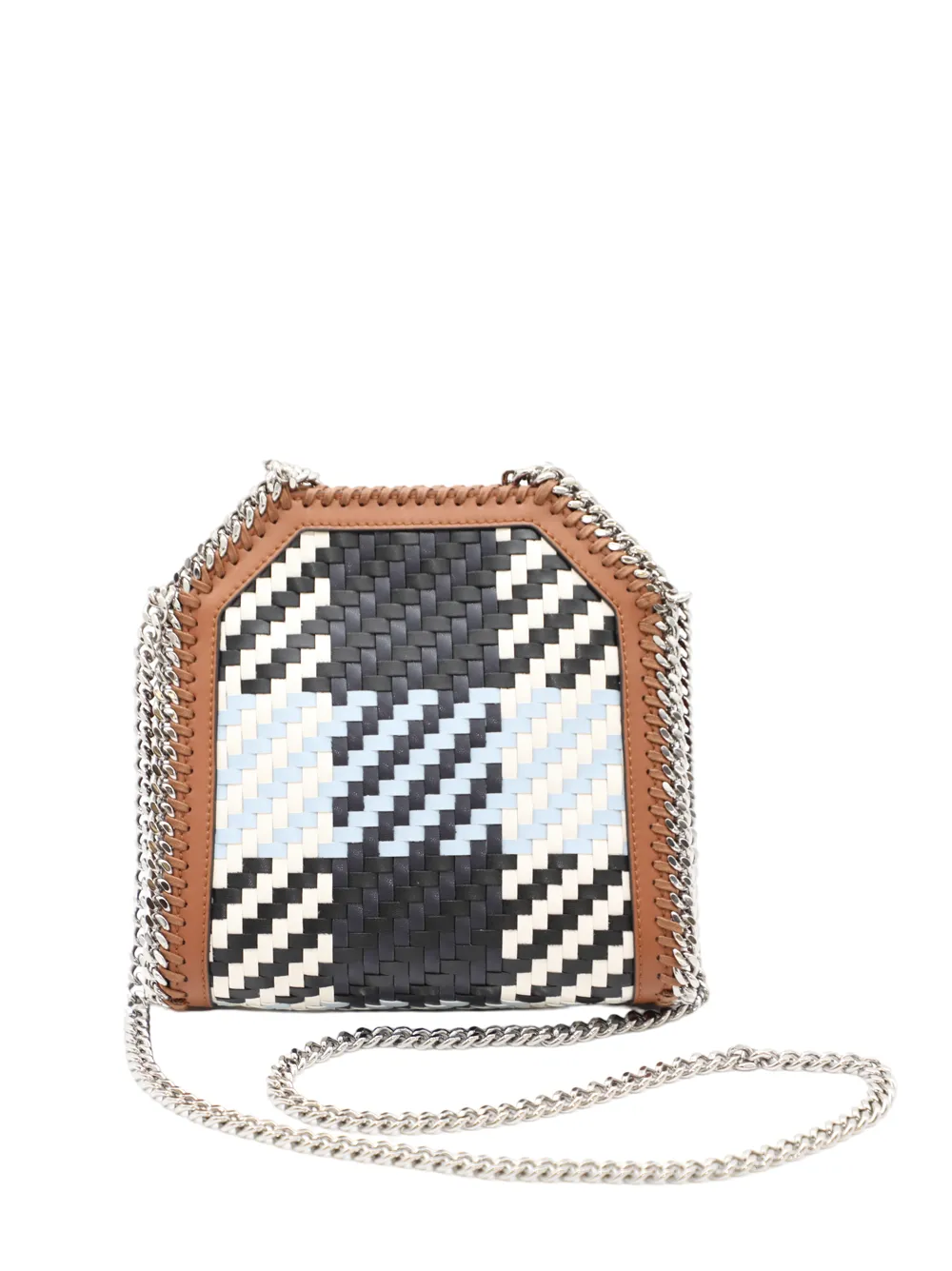 Stella McCartney Tiny Tote Woven Eco Alter Mat in Blue Check