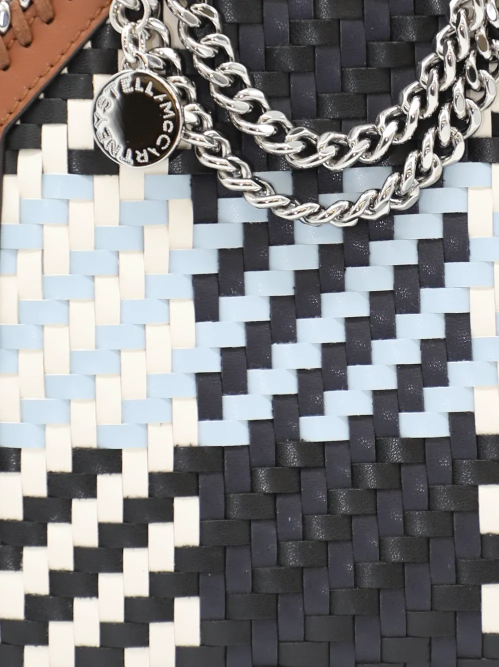 Stella McCartney Tiny Tote Woven Eco Alter Mat in Blue Check