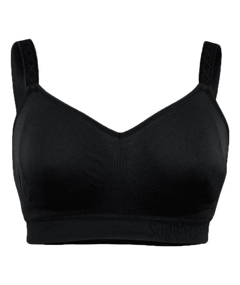 Sugar Candy Fuller Bust Seamless F-Hh Cup Wire-Free Lounge Bra - Black