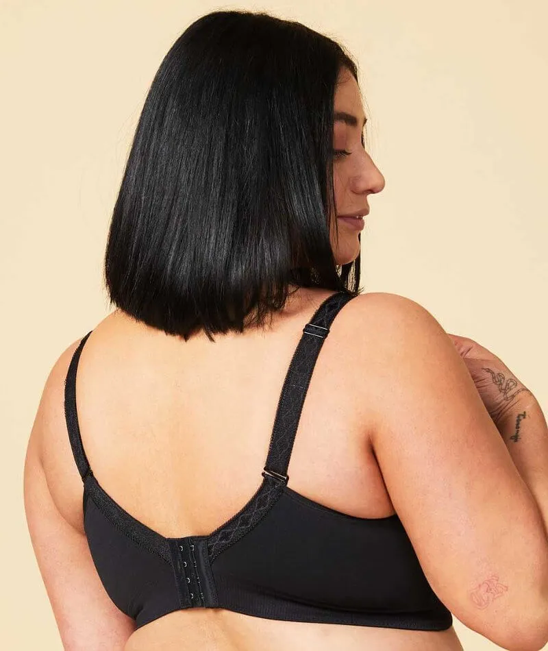 Sugar Candy Fuller Bust Seamless F-Hh Cup Wire-Free Lounge Bra - Black