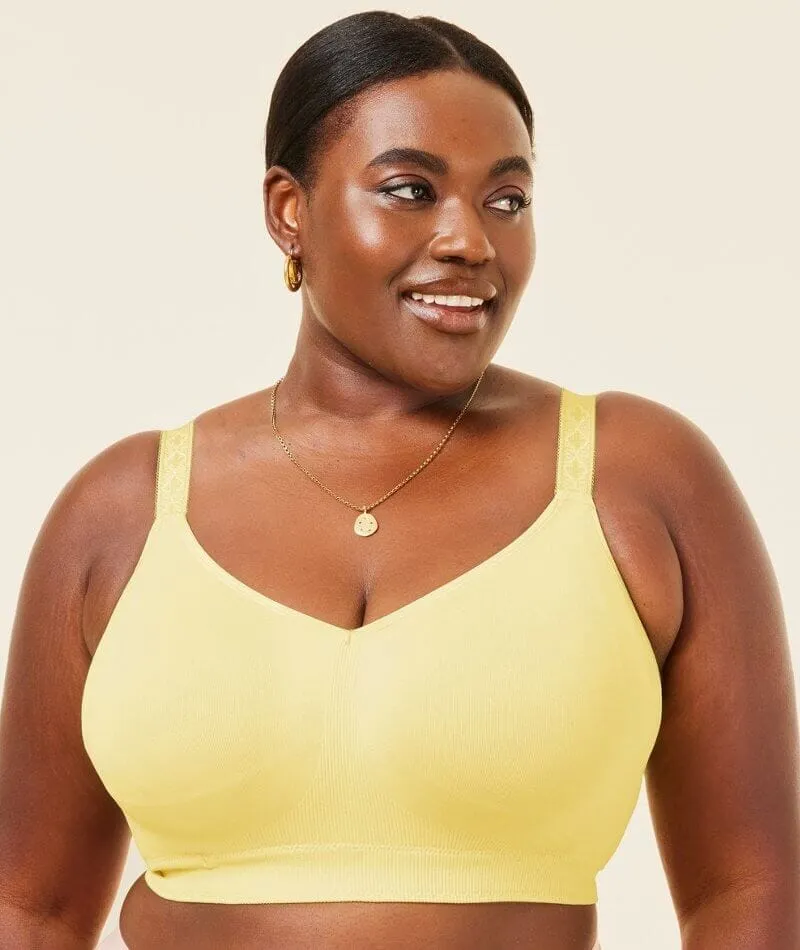 Sugar Candy Fuller Bust Seamless F-Hh Cup Wire-Free Lounge Bra - Lemon