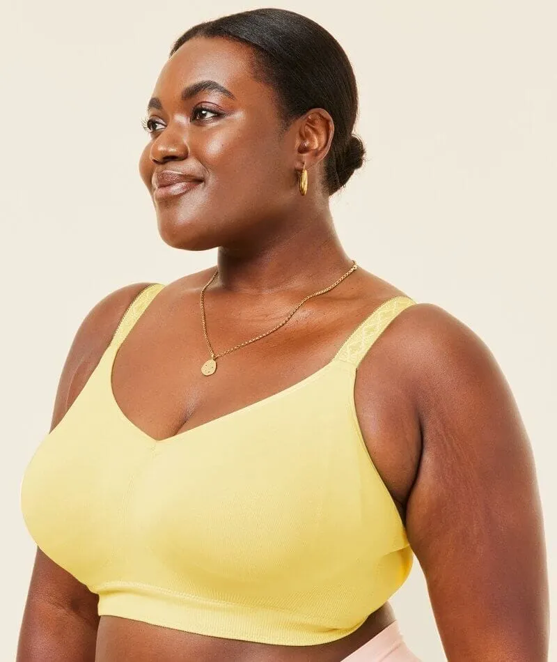 Sugar Candy Fuller Bust Seamless F-Hh Cup Wire-Free Lounge Bra - Lemon