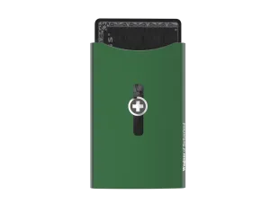 SWISS WALLET ORIGINAL, cardholder with moneyclip, green