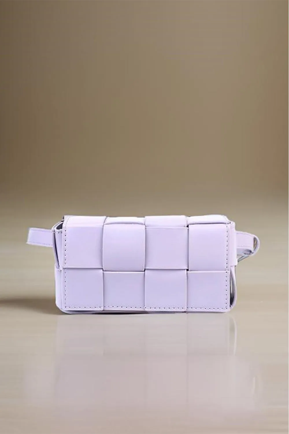 The Jess Vegan Leather Woven Crossbody Bag