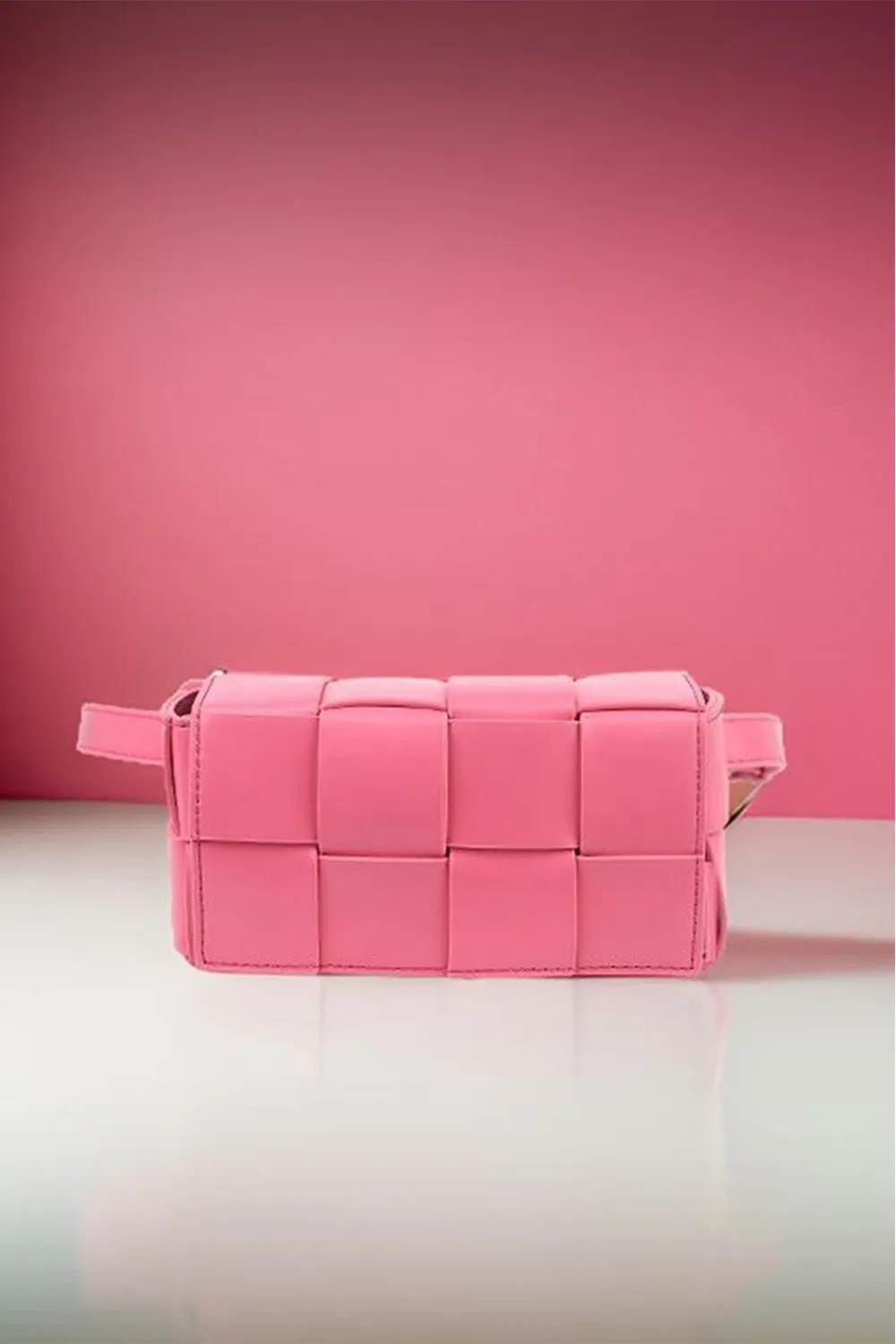 The Jess Vegan Leather Woven Crossbody Bag