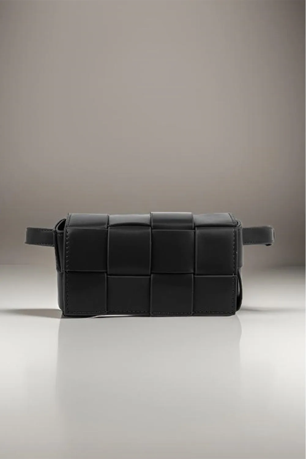 The Jess Vegan Leather Woven Crossbody Bag