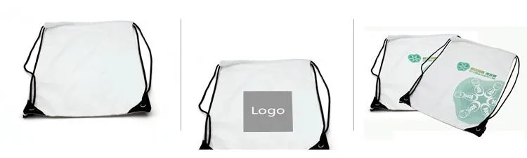 Thin White Canvas Drawstring Bag
