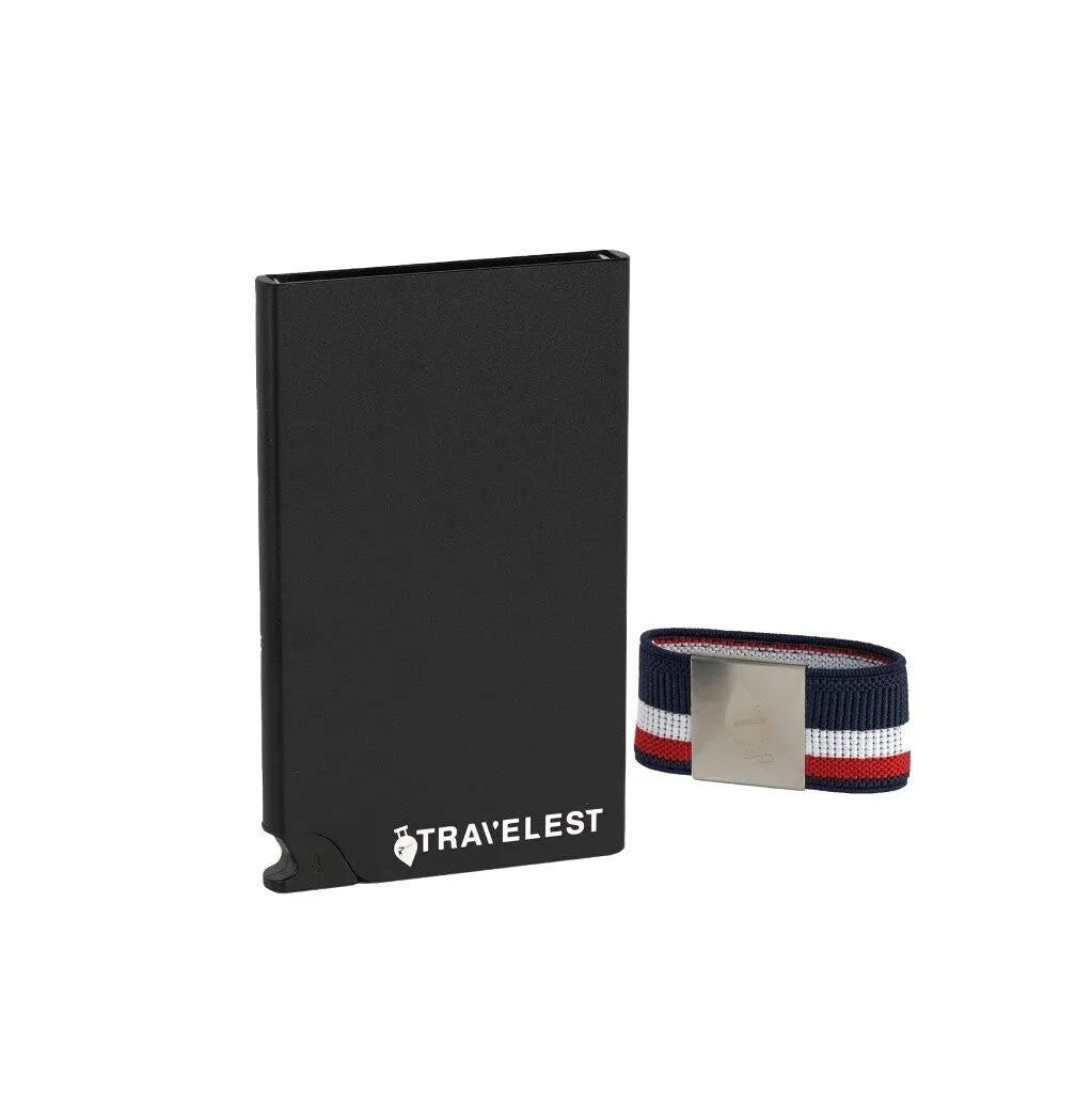 Travelest RFID Blocking pop up aluminum card holder with money holder
