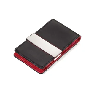 TROIKA RFID Shielding Credit Card Case with Money Clip - Black & Red