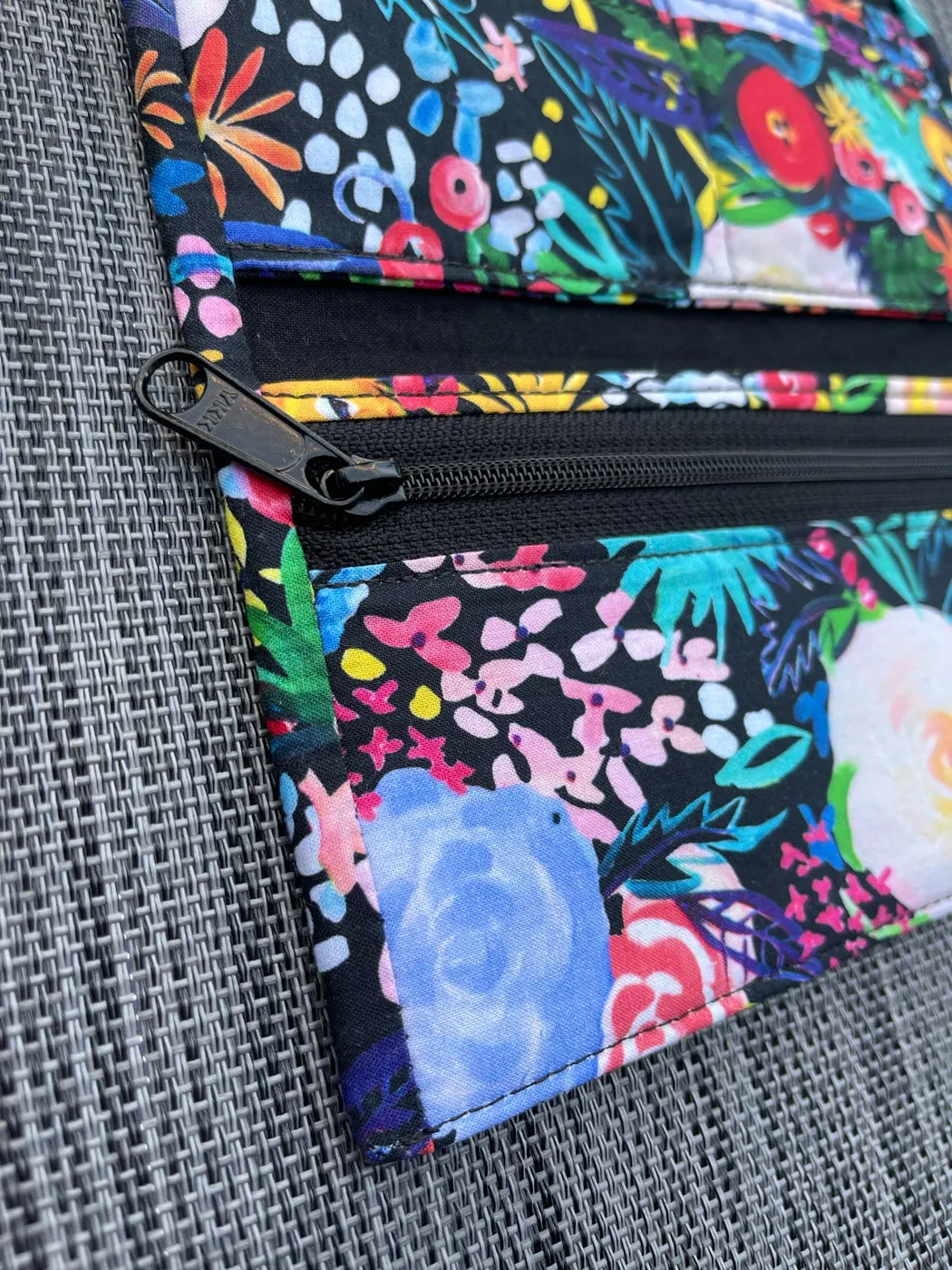 Wallet - Slim Large Wallet - Light Weight - Painted Petals Fabric