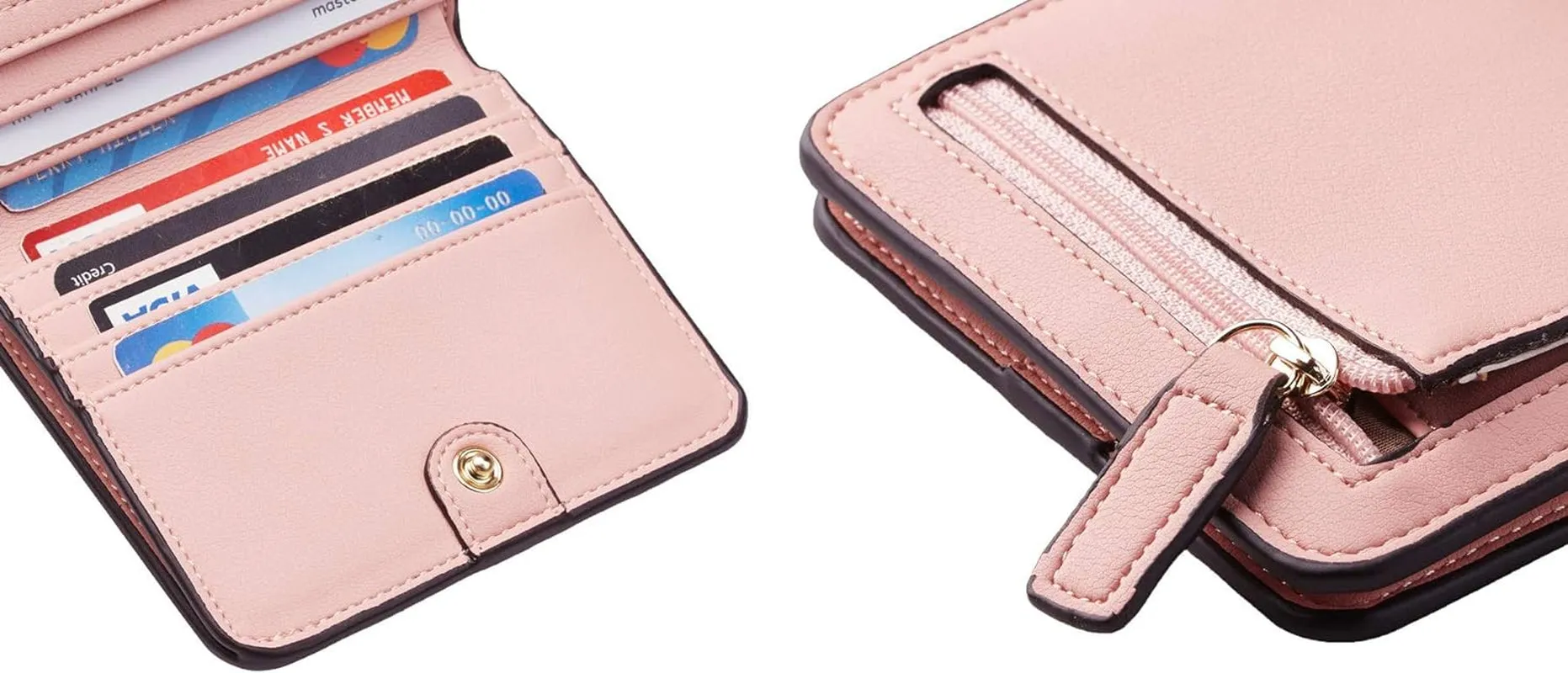 Women Rfid Blocking Bifold Wallet Luxury Leather Pocket Wallet