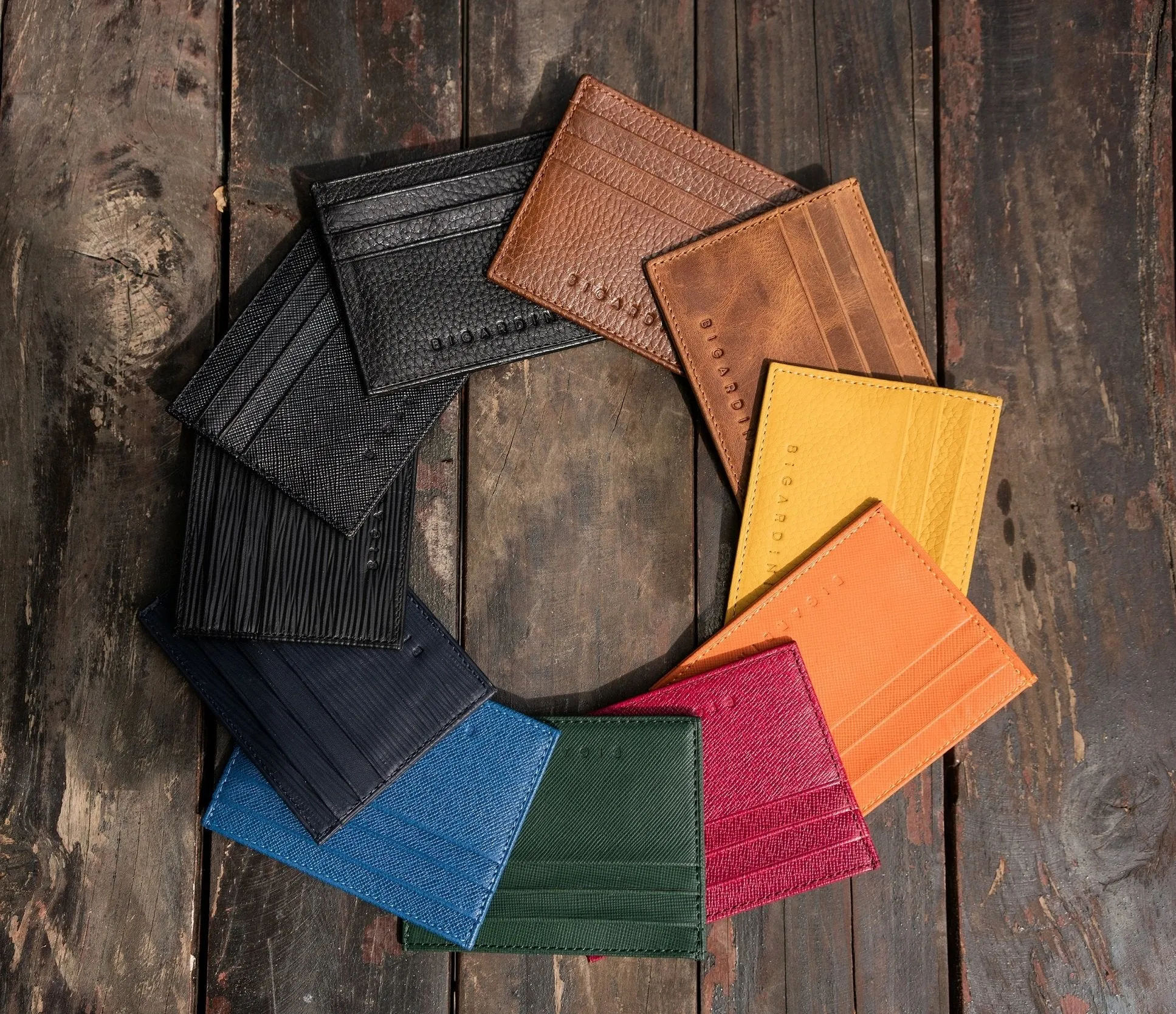 Yellow Unisex Floater Leather Card Wallet