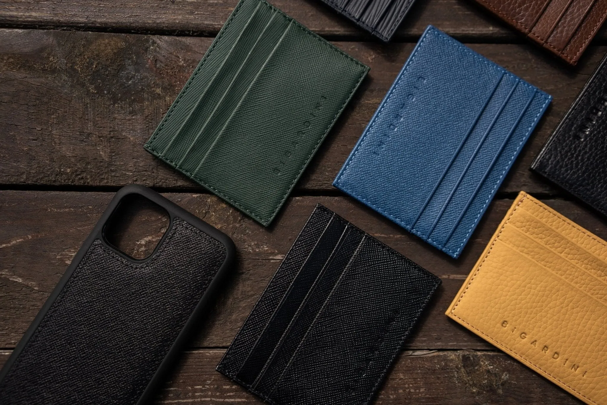 Yellow Unisex Floater Leather Card Wallet