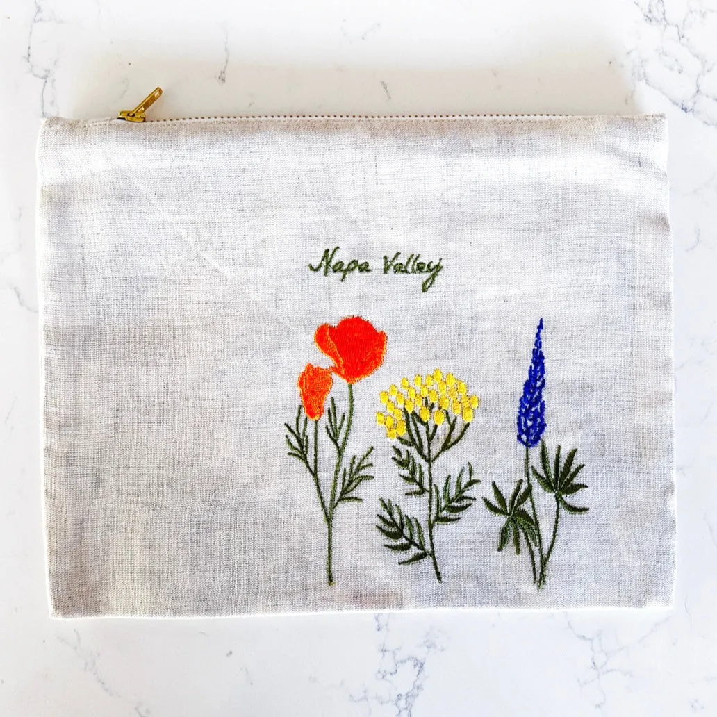 Zipper Pouch - Wine Country Wildflowers