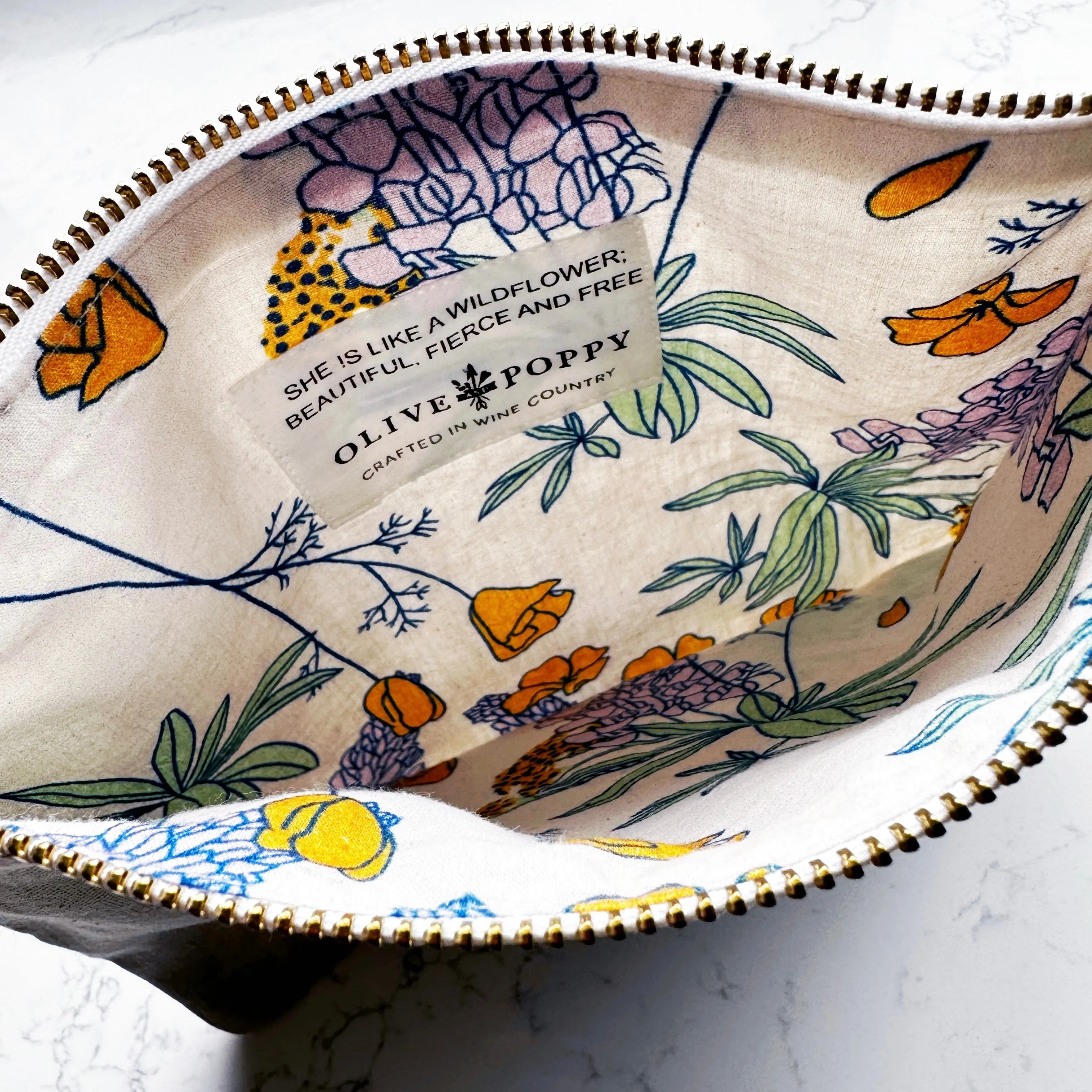 Zipper Pouch - Wine Country Wildflowers